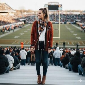Abercrombie & Fitch Women's burnt sienna varsity cardigan size XS